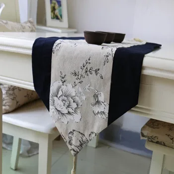 

Floral Printed Patchwork Table Runner Fashion Cotton Linen Tassels Design for Parlor,Wedding,Banquet Decoration for Everyday Use