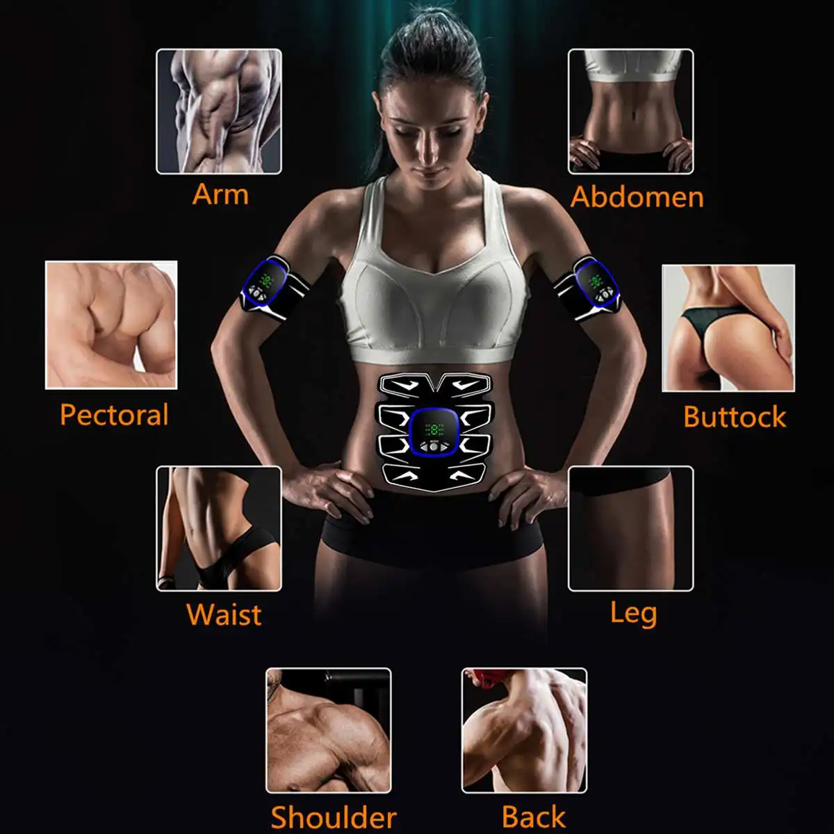 EMS массажный USB тренажер для мышц брюшной полости, гимнастический электроestimulador, мышечный тренажер, оборудование для фитнеса