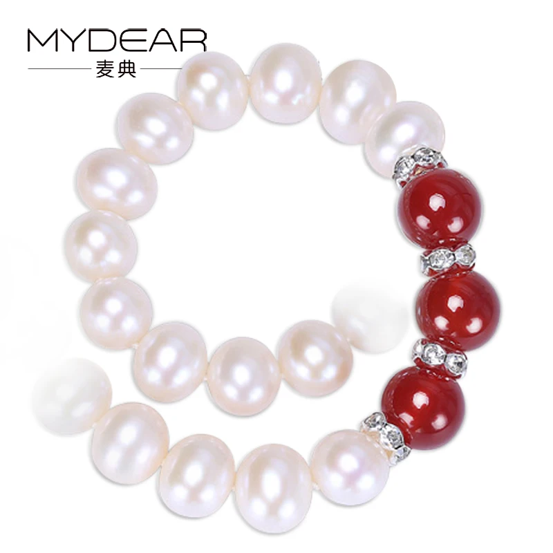 

MYDEAR Pearl Jewelry Culture Pearl Beads Necklace Popular White 8-9mm Freshwater Pearl Necklace,17.7 inch Women Choker Necklaces