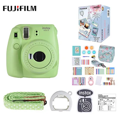 5 цветов Fujifilm Instax Mini 9 мгновенная камера фото камера+ 30 листов Fujifilm Instax Mini пленка+ 13 в 1 комплект камера сумка чехол - Цвет: Green