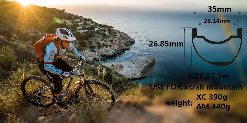 Best 650B Carbon Mountain Bike Wheels Cross Country 35mm Width 26.85mm Depth Rim 27.5er MTB Racing Wheelset 7