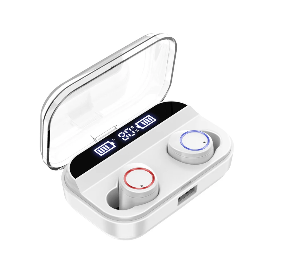 TWS Bluetooth 5.0 Earphone Wireless headphones IPX7 Waterproof Sport Earphones 4000mAh LED Display Smart Power Bank