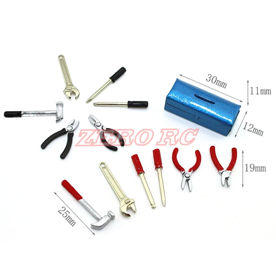 1 10 Rc Crawler Car Scale Accessories Full Metal Garage Tool Box Set With Plyers Hammer Wrench 1 10 Rc Rc Crawlercrawler Rc 1 10 Aliexpress
