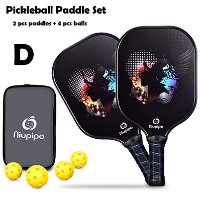 Абсолютно Новая высококачественная ракетка и ракетка Pickleball из графитового углеродного волокна для лица, ракетка Pickleball для спорта на открытом воздухе и в помещении - Цвет: D 2 rackets 4 balls