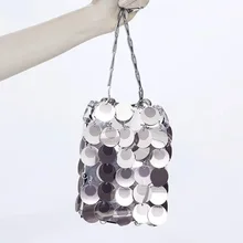 Fashion Luxury Designer Women Bags Metal Sequins Chain Woven Bag Evening Bags Clutch Female Travel Holiday Shoulder Bag Handbag Fashion Luxury Designer Women Bags Metal Sequins Chain Woven Bag Evening Bags Clutch Female Travel Holiday Shoulder Bag Handbag