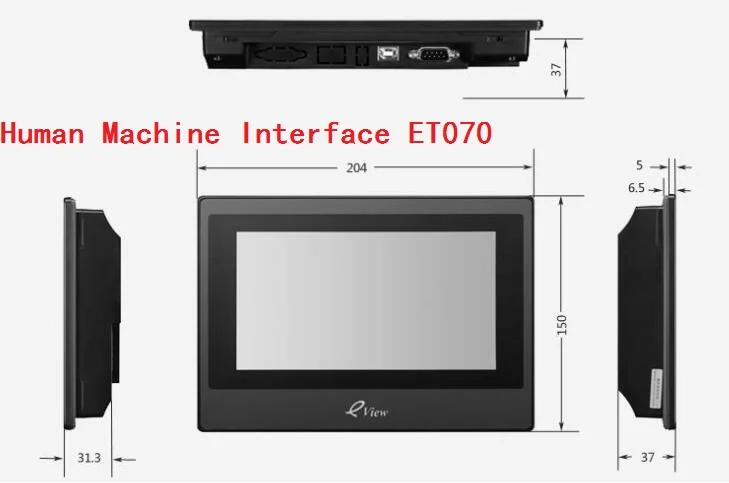 Промышленная Сенсорная панель HMI Kinco eView ET070 7 дюймов (интерфейс человеческой
