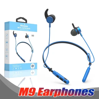 

20PCS/Lot NEW M9 Bluetooth Earphone Stereo Wireless Sports Running With Mic Handsfree Volume Control For iPhone Samsung With box