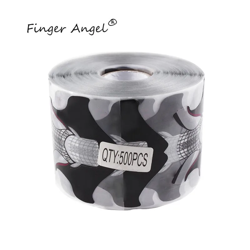 Finger Angel 50/100/500 шт. дизайн Пластик черные волосы Форма формы для наращивания ногтей советы инструмент для маникюра(гель-XK001