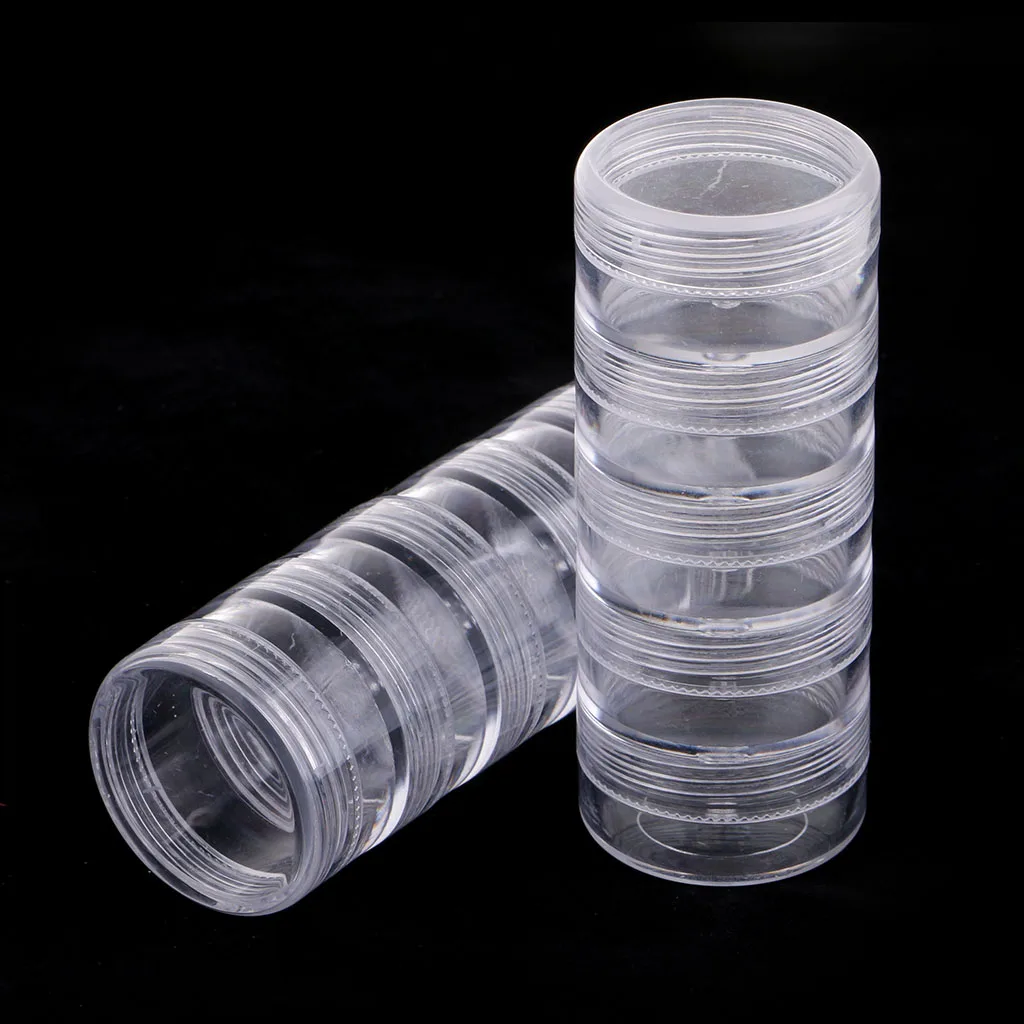 2 Sets 10pcs Boxes Stackable Screw Top Jar Stacking Container for Holding Balm, Crafts, Cream, Small Crafts