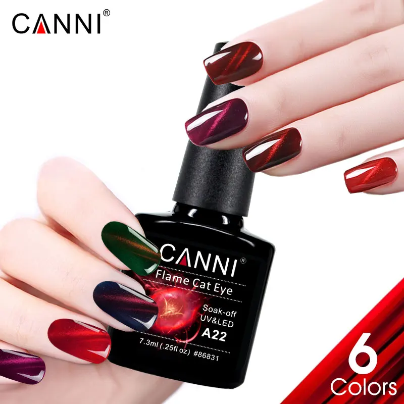 

CANNI NEW 5D Cat Eye Nail gel polish 7.3ml Magnetic Soak Off UV Gel Lacquer Red Color Gel Varnish