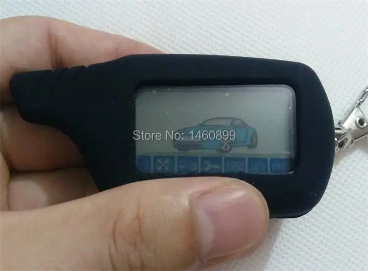 2-way LCD Remote Control Key Fob, Tamarack Silicone Key Case For Russian Car Anti-theft Two Way Car Alarm System Starline A91