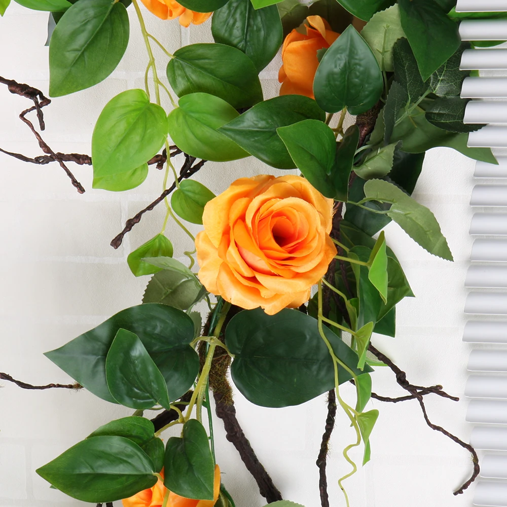 rose vine Wedding Decoration Artificial flowers Fake Silk Rose Flower Vine Hanging Garland Home Decor flower rattan for ceiling
