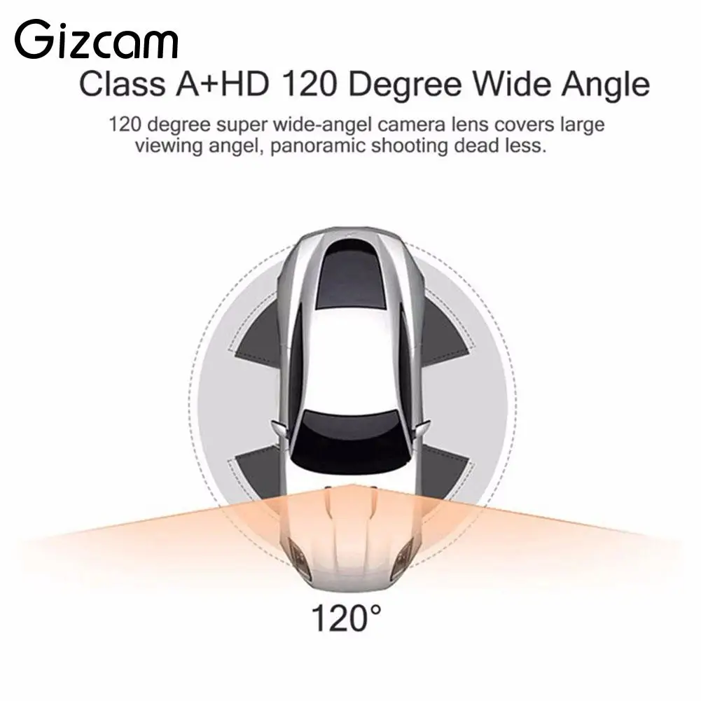 Gizcam 3 &quotFull HD 720P Автомобильный авто DVR CCTV Dash камера g сенсор видео бесшовный