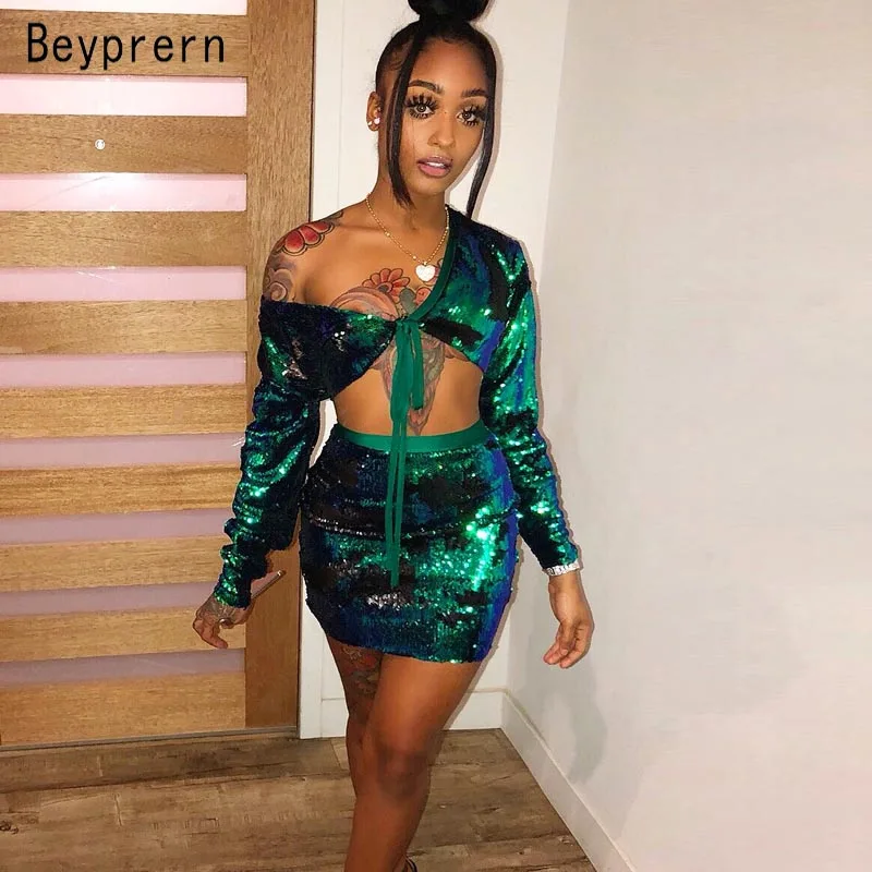 birthday sequin two piece set