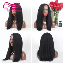 Glueless Kinky Straight U Part Wig Brazilian Human Hair Kinky Straight Wig Remy Kinky Straight Wig For Black Women
