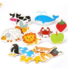 Новое мультяшное животное/фрукты/пазл с рисунком овощей многослойная головоломка деревянная детская игрушка раннее развитие детей обучающая игрушка