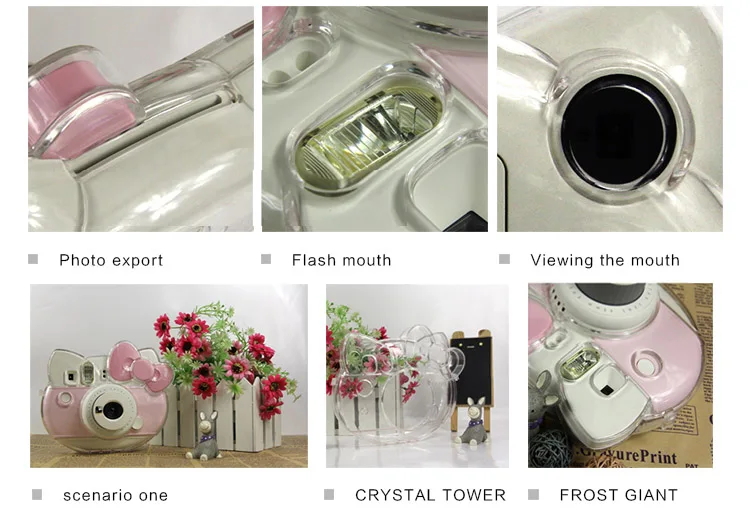 Прозрачный Кристальный чехол для камеры Fujifilm Instax Mini hello kitty из ПВХ защитная пленка для мгновенной съемки