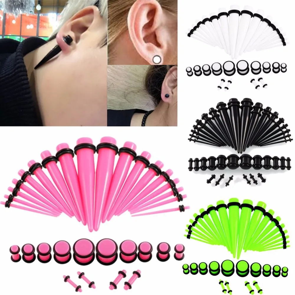 

36 Pcs/Set Personality Non-mainstream Girls Ear Tunnel Jewelry Taper Stretcher Extender Gauge Kit Ear Tunnel Plugs Set #259419