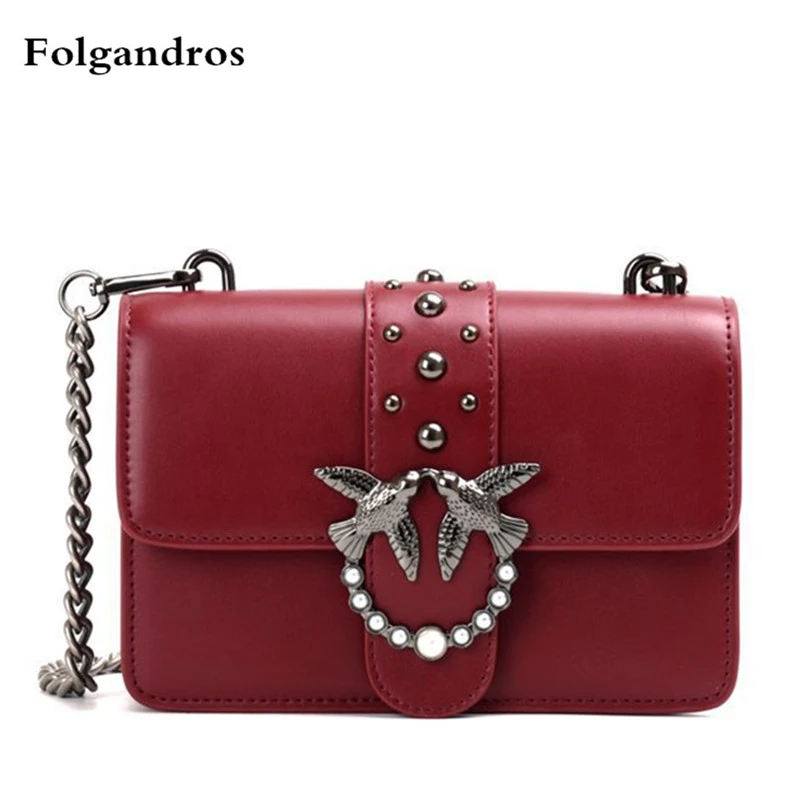 

2018 Hottest Bag Famous Brand Designer Women Handbag High Quality Genuine Cowskin Leather Chain Shoulder Bags Swallow Buckle Bag