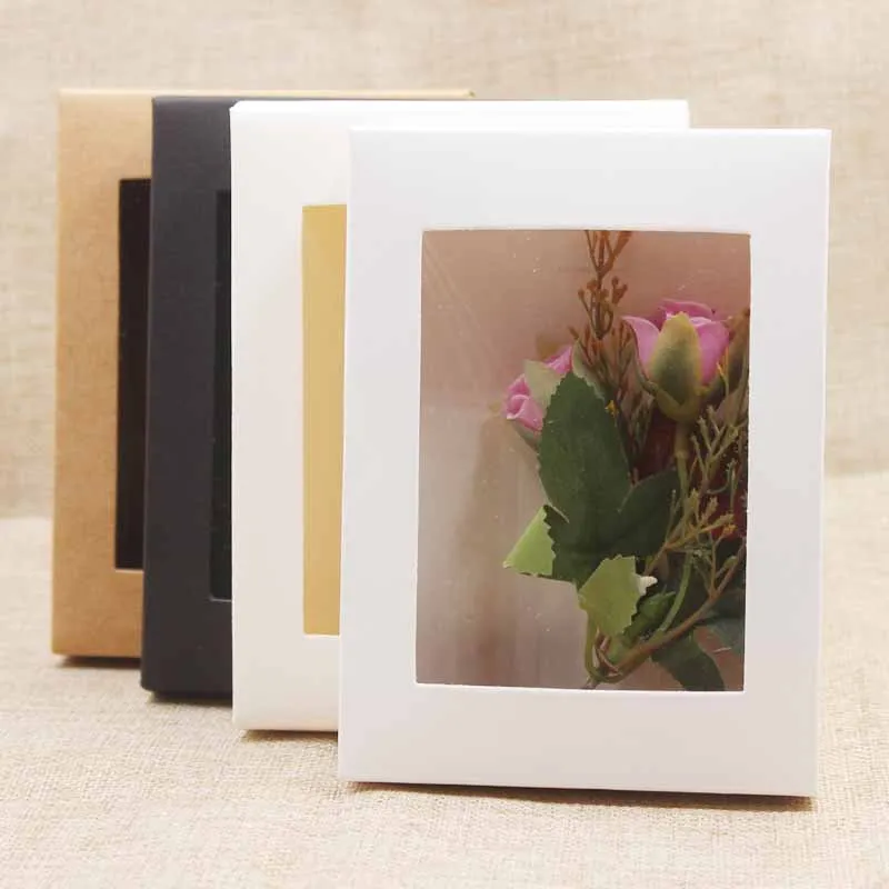 

5pcs per lot Multi size window package box paper gift display box with clear pvc window for party/wedding/candy favor package