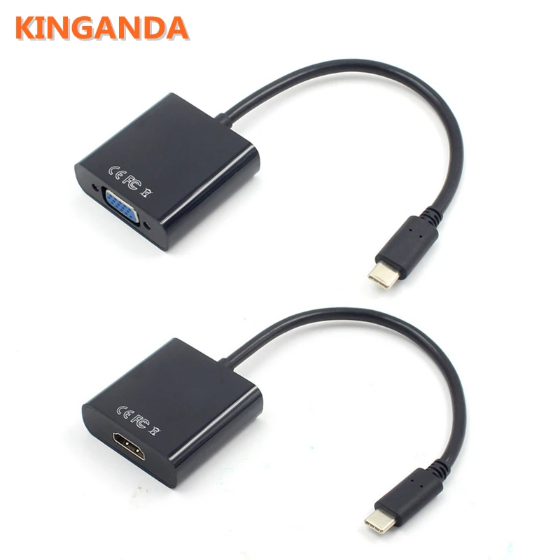 Адаптер-конвертер USB 3 1 Type-C в HDMI/VGA кабель HDMI VGA 1080P для Samsung Galaxy S9 Macbook Chromebook HDTV |