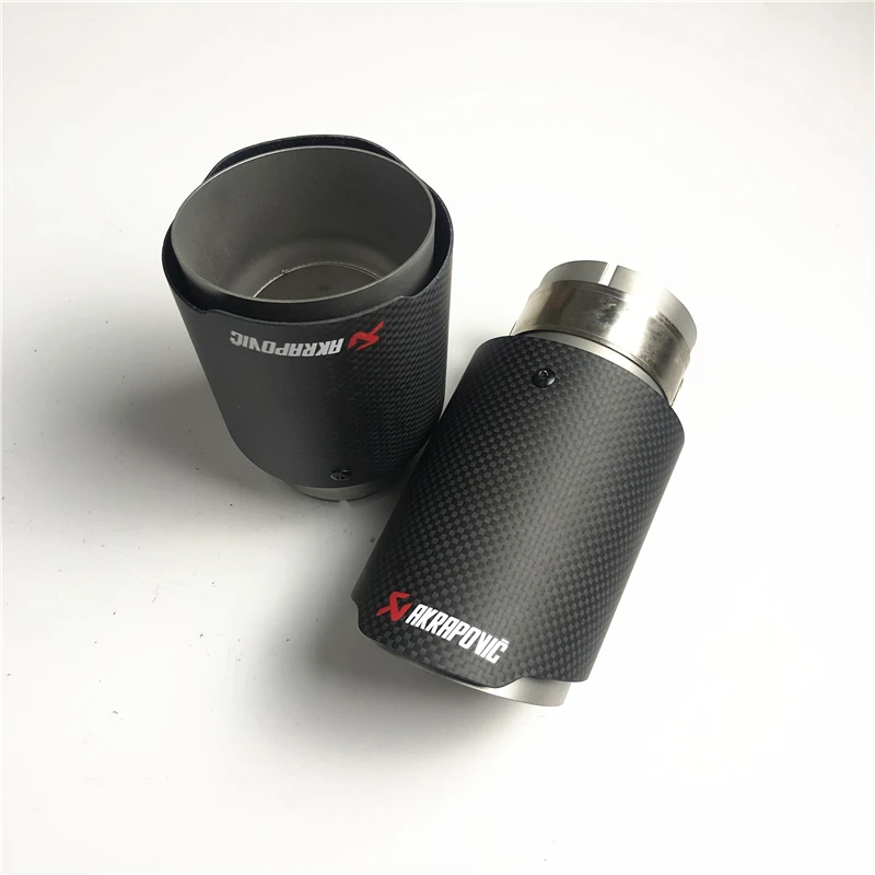 

FREE SHIPPING Akrapovic Car Exhuasts Pipes with 304 Matte Stainless steel for Universal Exhuast Tips Cover with Carbon Case 1PCS