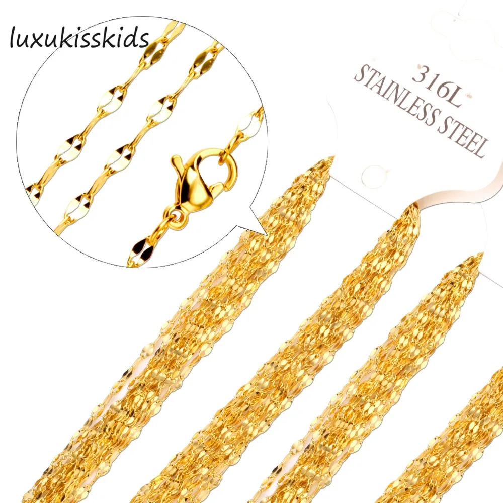 

LUXUKISSKIDS New 316L Stainless Steel chain fashion necklace maxi collar bib Necklaces choker Necklaces Chains for men/women