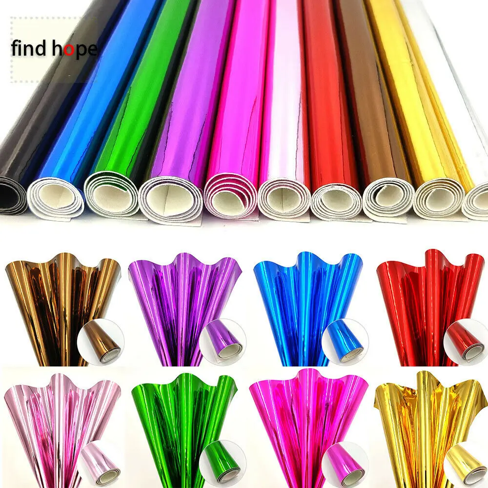 Mirror Shiny Glossy PU Faux Leather Sewing Fabric Sheets Electroplate Laser DIY Bag Bow Earring Craft Material