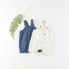 Корейский детский комбинезон для малышей джинсовая одежда Повседневная летняя одежда