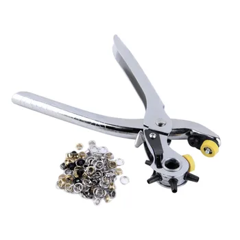 

1pcs Portable Multi-function 5 Different Hole Sizes Puncher Heavy Duty Leather Hole Punch Hand Pliers Belt Holes Punched
