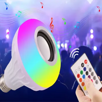 

12W AC100v-220v e27 led lamp led bulb smart music with Bluetooth Built-in speakers automatic Turn color DJ free shipping