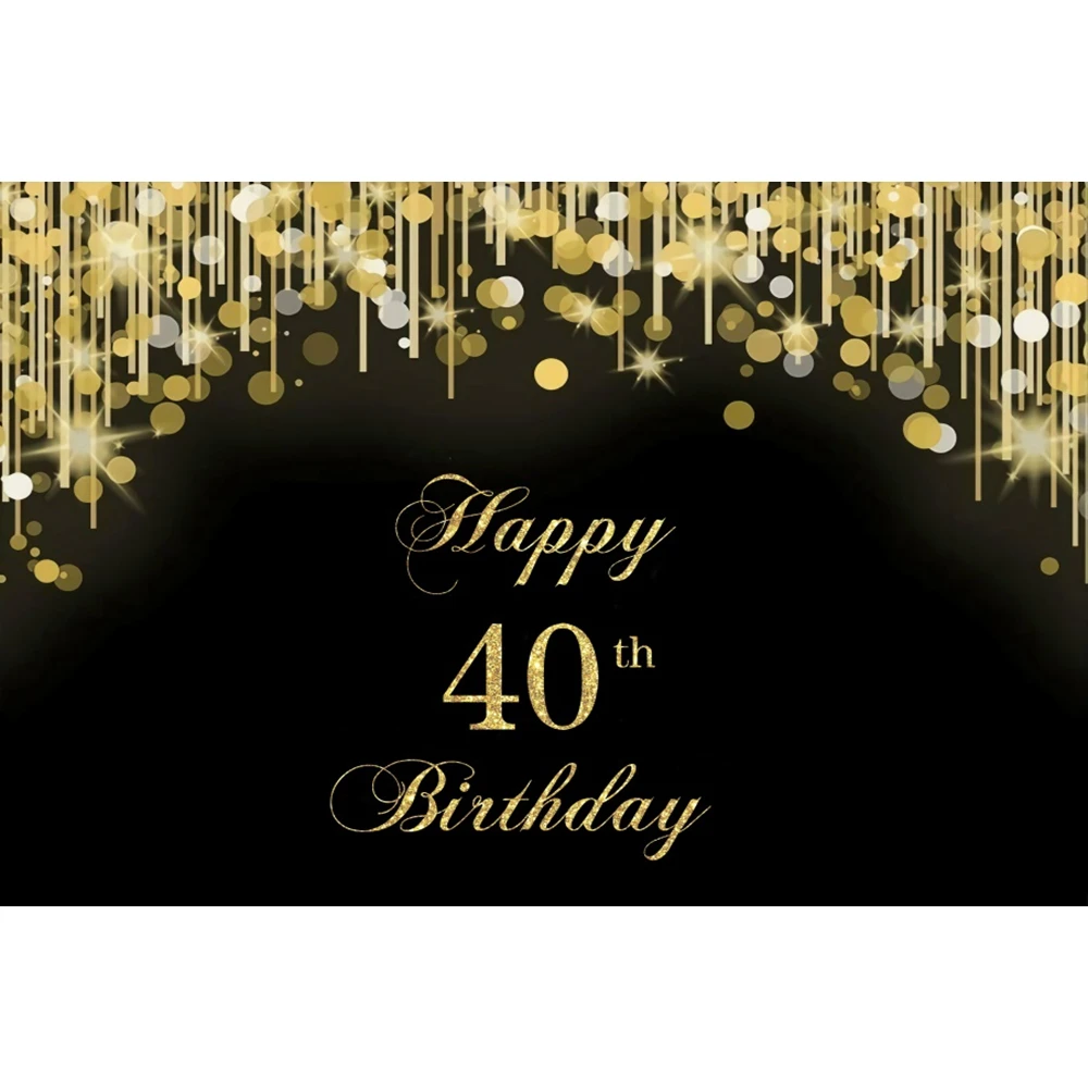 

Yeele Light Bokeh Streak Black 40th Birthday Party Photography Backgrounds Customized Photographic Backdrops for Photo Studio