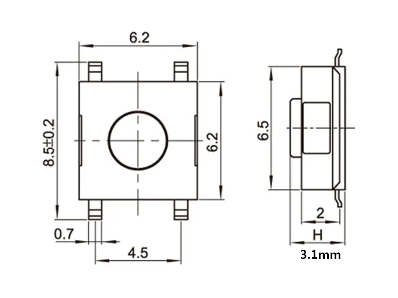 200/1000PCS 6x6x3.1mm 4Pins 5Pins Tactile Switches Push Button SMD Tact Switch 6*6*3.1mm Red Black Button Micro Switch dimmable light switch