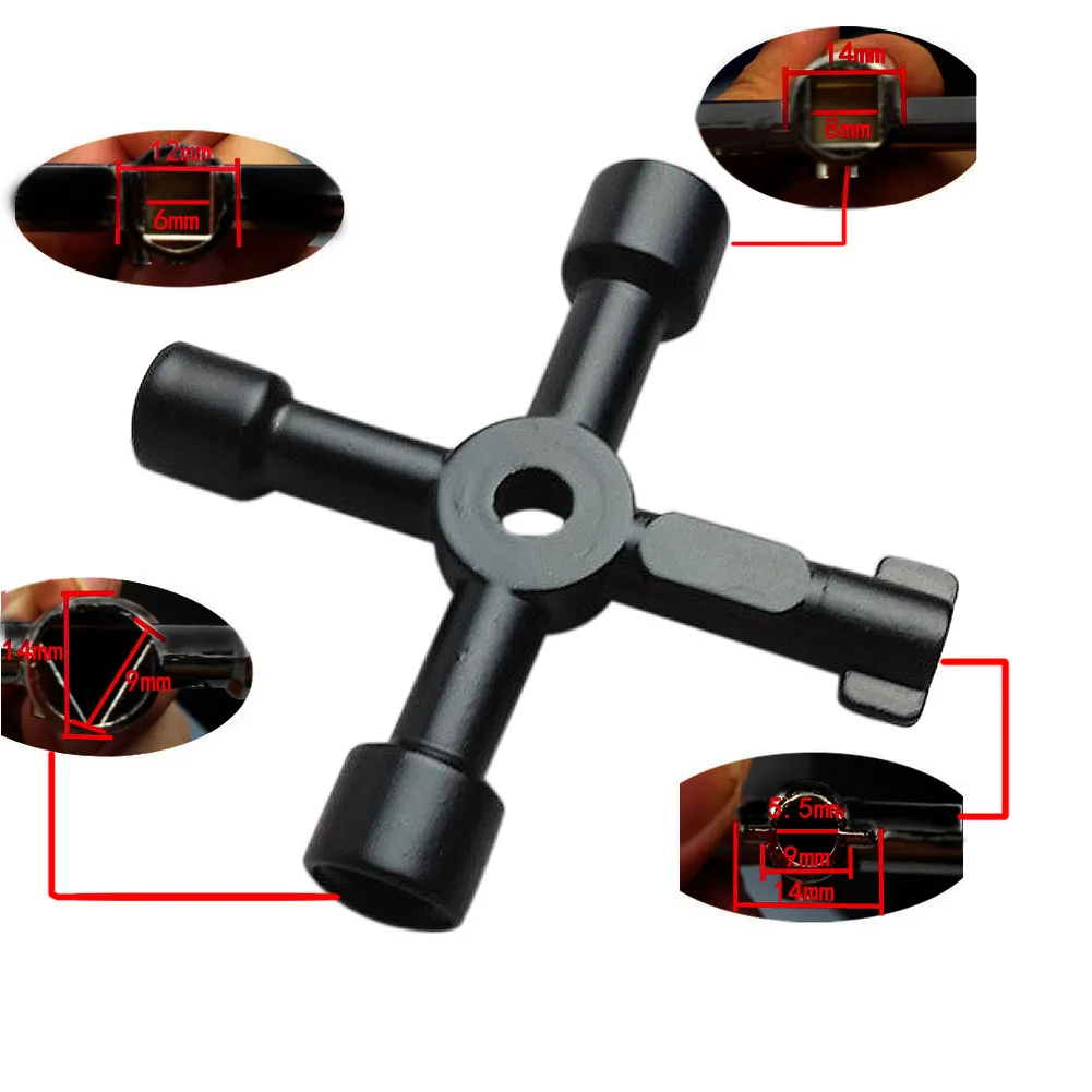 Multitools Universal 4 in 1 Circle Triangle Square Shape Cross Key