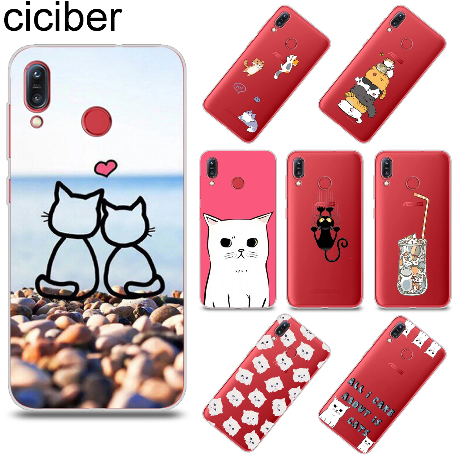 

ciciber Funny Cartoon Cat for ASUS Zenfone Max Pro M1 ZB601KL ZB602KL TPU Phone Cases for ZenFone MAX Plus M1 ZB555KL ZB570TL