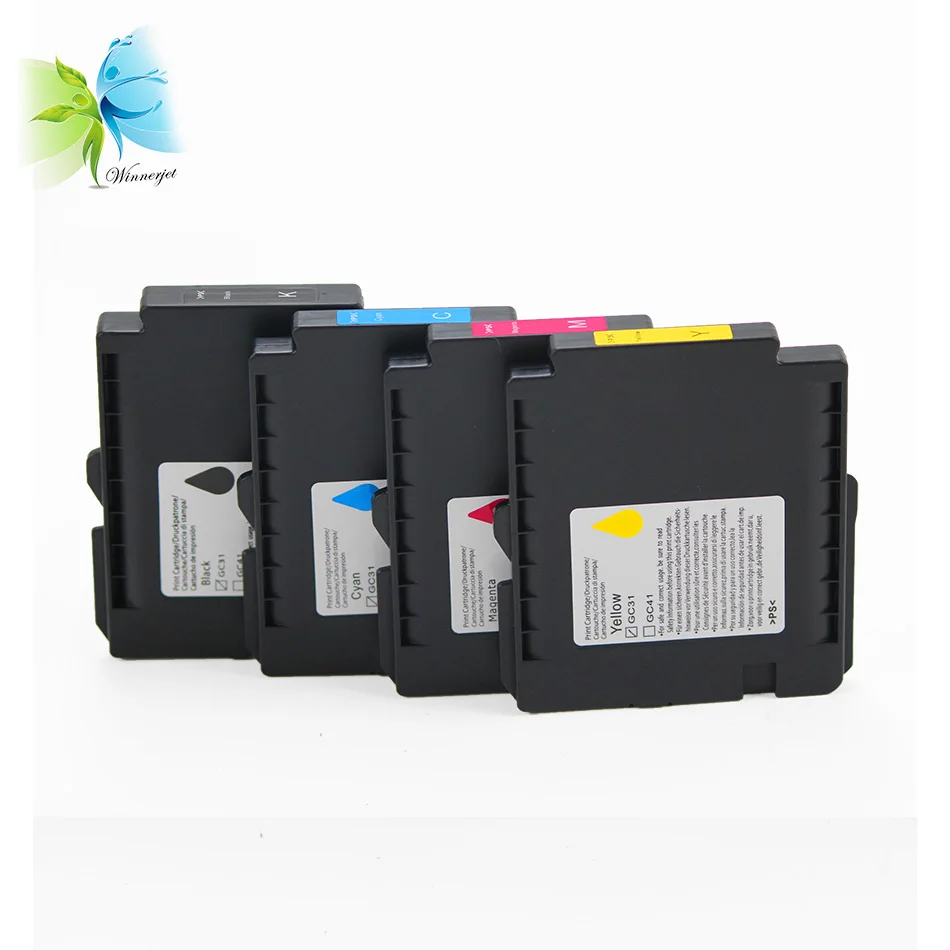 WINNERJET 4 Colors Ink Cartridge Pigment Ink and Chips Compatible for Ricoh GXE 3300n Printer-in