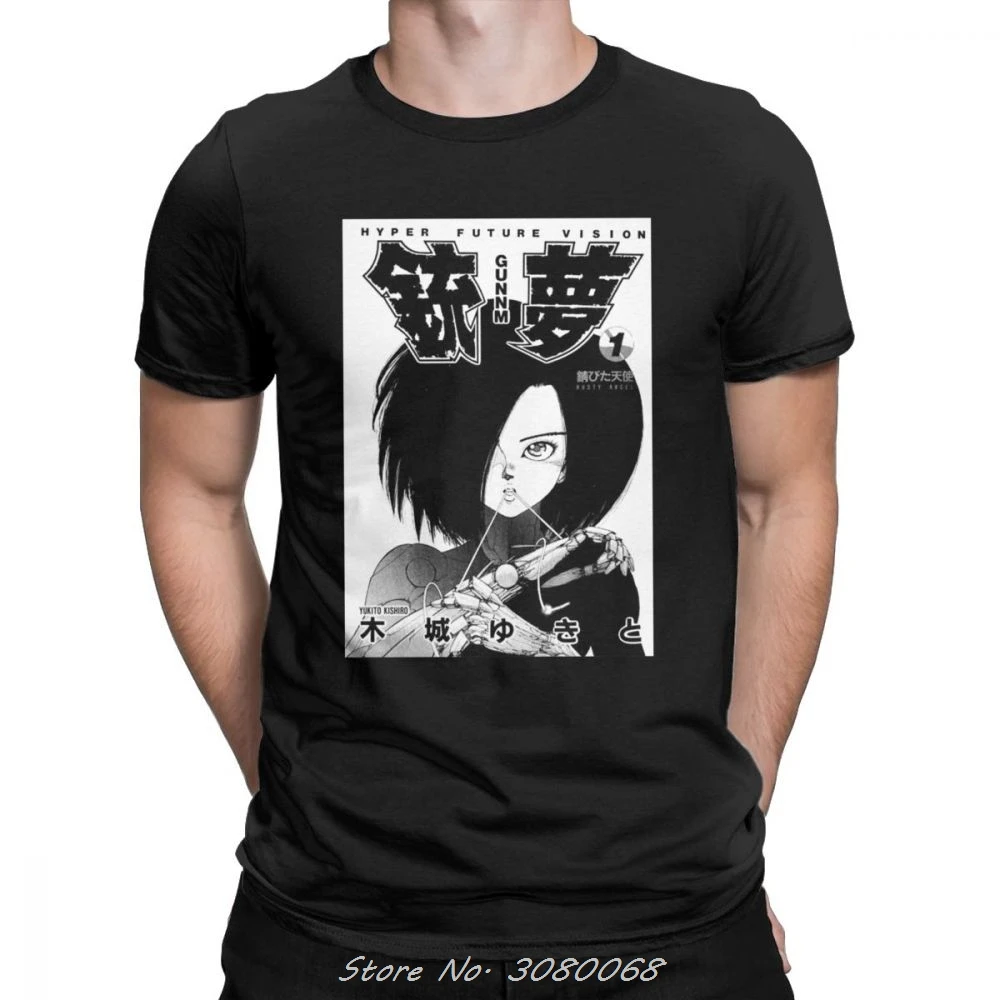 Футболки Gunnm Alita футболки Angel Comic Movie Anime японские мужская повседневная одежда