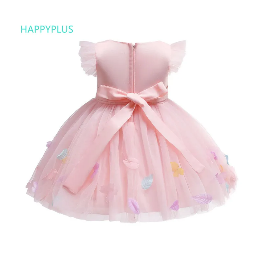 HAPPYPLUS/розовое платье для маленьких девочек; вечерние платья для первого второго дня рождения; платье принцессы для малышей; вечерняя одежда для малышей; Новинка года
