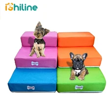 Pet Stairs Breathable Mesh Foldable Pet Stairs Detachable Pet Bed Stairs Dog Ramp 2 Steps Ladder for Small Dogs Puppy Cat Bed
