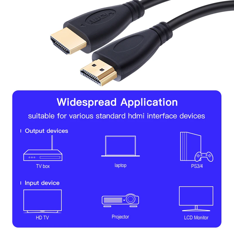 50 шт./лот HDMI кабель высокоскоростной видео кабель позолоченный кабель 0,3 м 1 м 1,5 м 2 м 3 м 5 м 7,5 м 10 м 15 м для HD tv xbox PS3