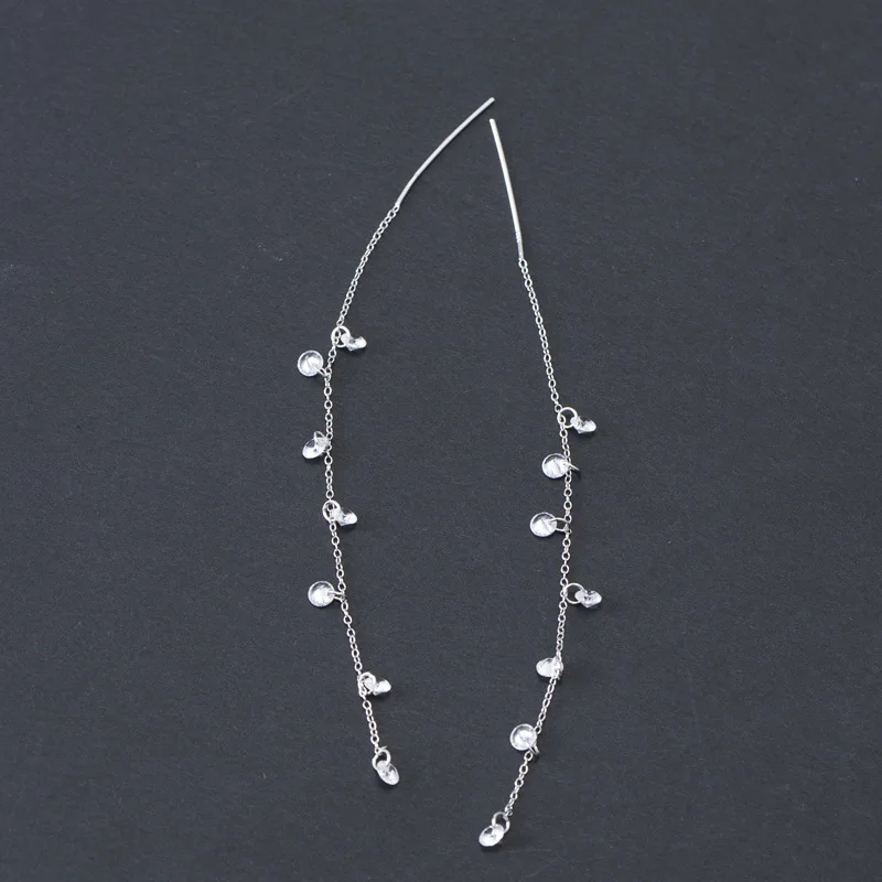 DreamySky дизайн 925 пробы серебряные Длинные циркониевые серьги для женщин модные ювелирные изделия Brincos