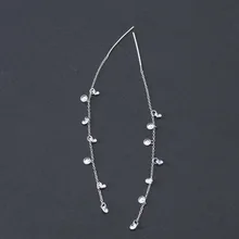 DreamySky дизайн 925 пробы серебряные Длинные циркониевые серьги для женщин модные ювелирные изделия Brincos