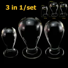3pcs/set big glass anal balls dildo butt plug anus dilator stimulator sex toy products vagina ball anal plugs buttplug for women