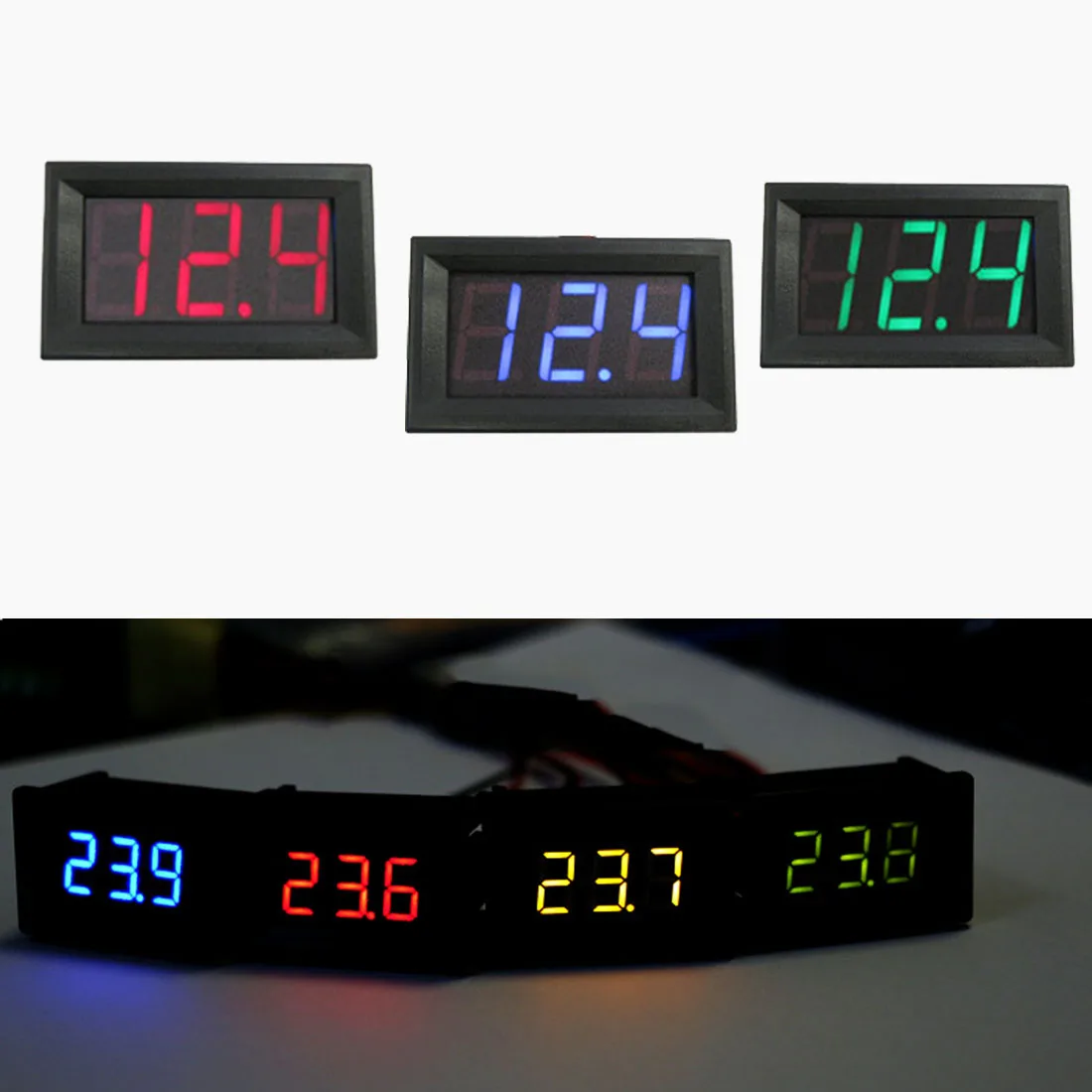 Voltage indicator 0.56 inch LED display DC 4.50v 30.0v Household