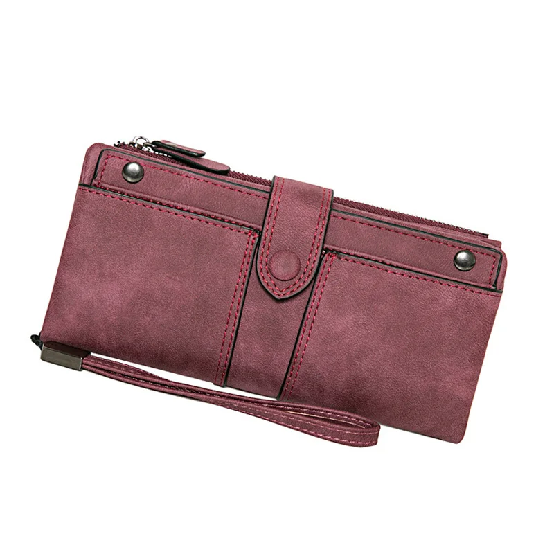 

New Women Pu Leather Wallets Female Wristlet Purses Ladies Long Zipper Money Bag Coin Purse Card Holders Clutch Woman Notecase