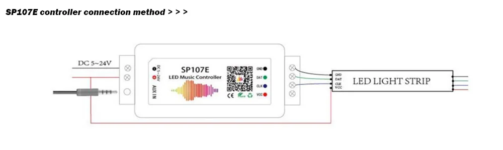 SP107E светодиодный контроллер Wi-Fi Bluetooth Pixel IC SPI музыка по телефону приложение для WS2812 SK6812 SK9822 RGBW APA102 LPD8806 полосы DC5-24V