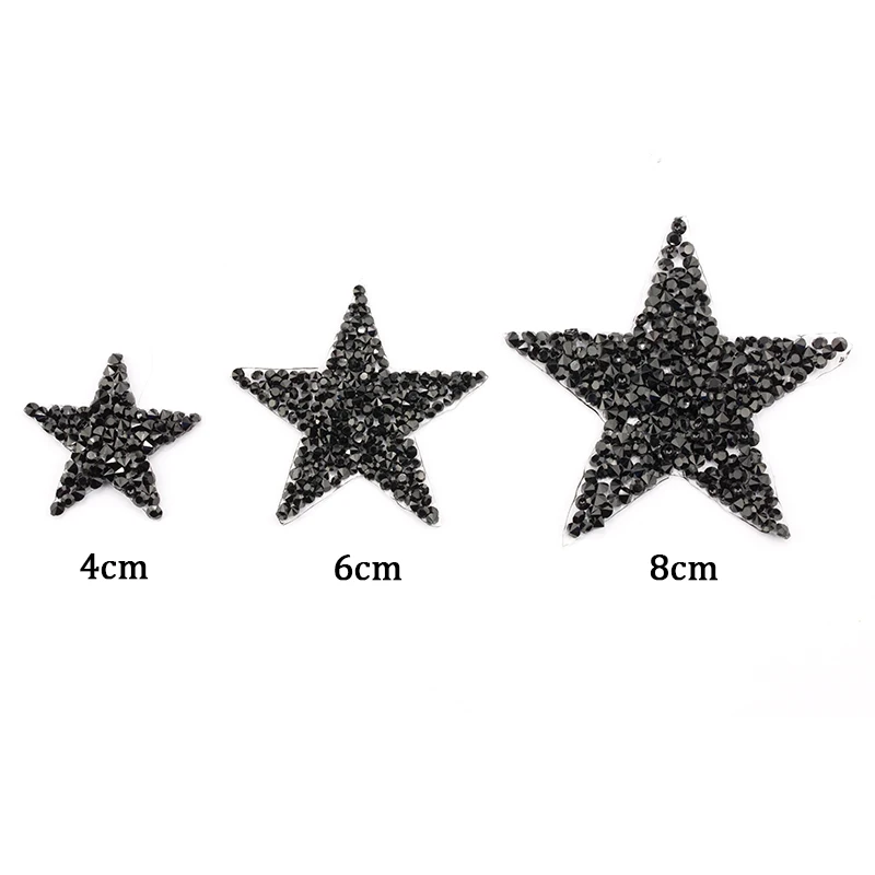 핫픽스 라인스톤 하트 스타 패치, 의류 다리미, 아플리케 장식, DIY 공예용 다채로운 별, 4 cm, 6 cm, 8cm, 5/10 개