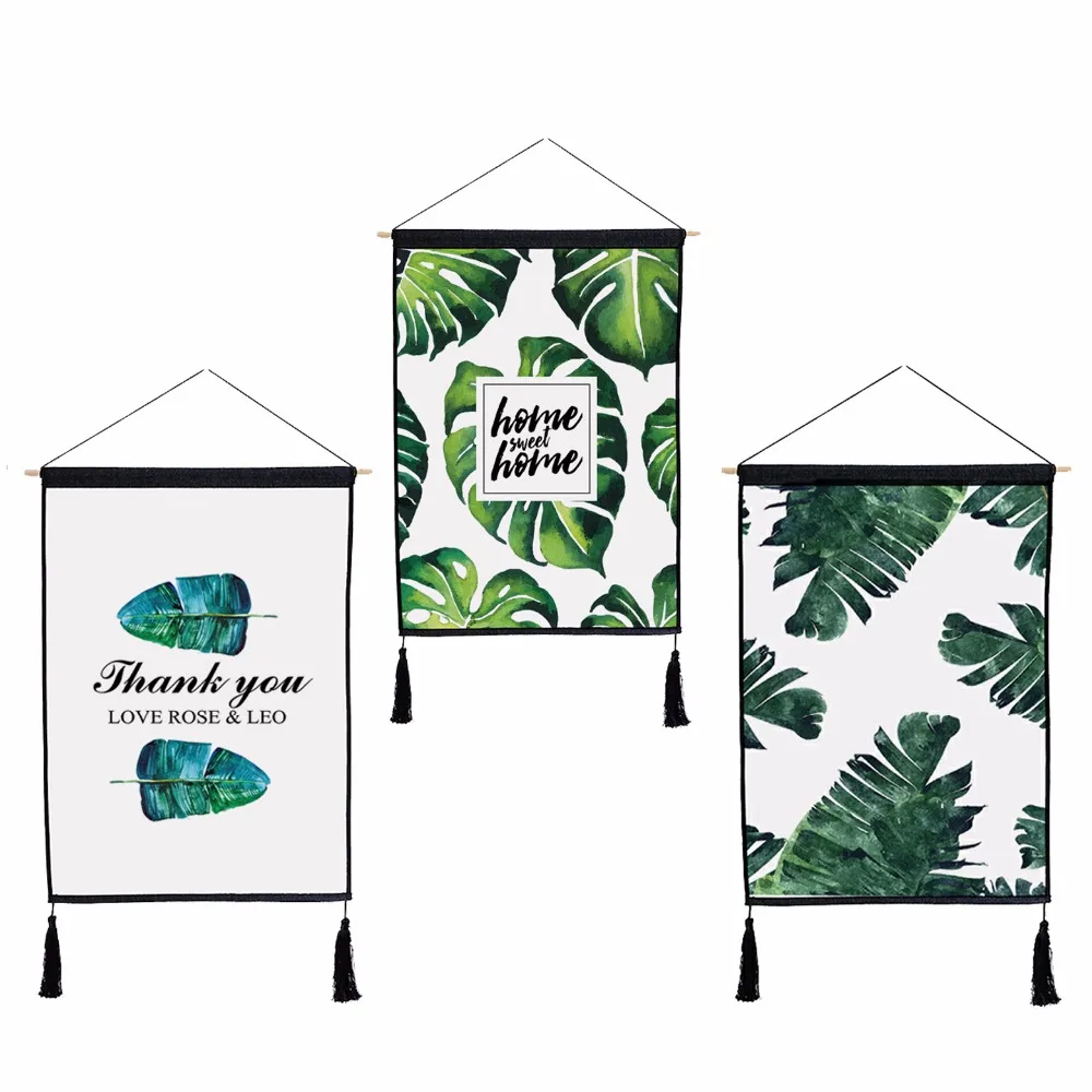 

New Green leaf tapestry hanging wall cloth Ammeter Box Shelter art tapisserie painting Flower boho home decoration accessories