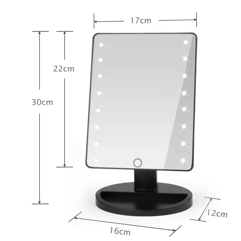 Светодиодный сенсорный экран подсветка для зеркала в ванной комнате профессиональное дамское зеркало светящаяся Косметическая лампа 16/22 светодиодный регулируемая поддержка