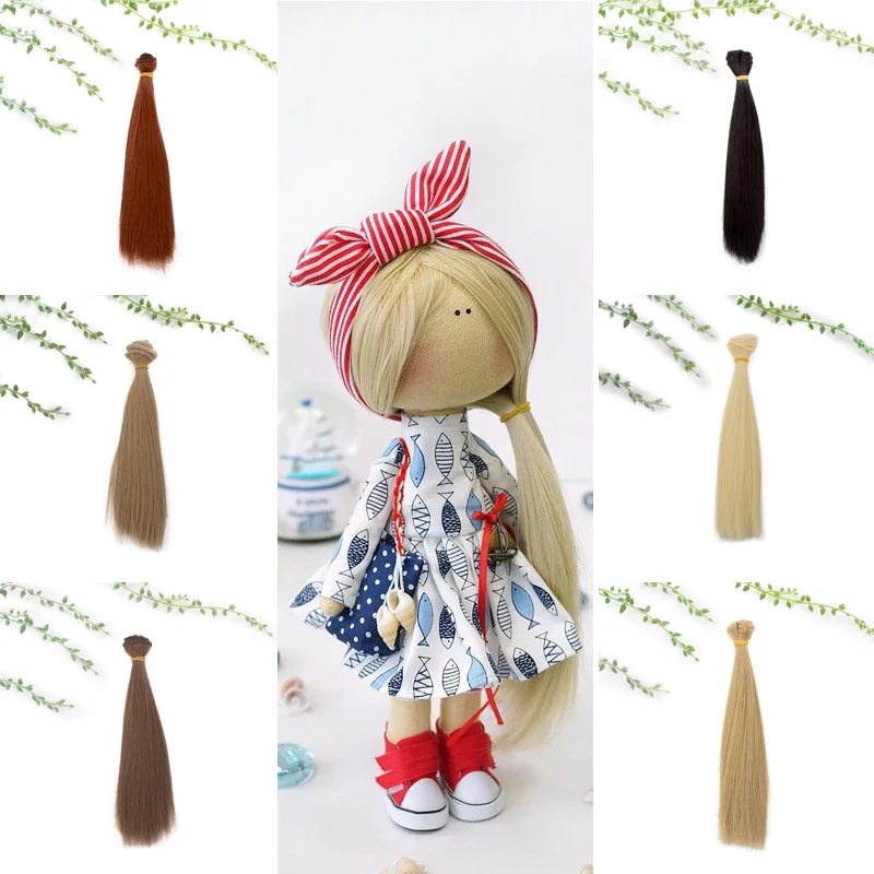 

10PCS/LOT New 20CM Accessories Doll Hair Doll Straight DIY BJD Hair For Wigs
